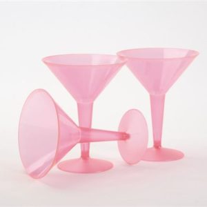 Pink Plastic Cocktail Glasses