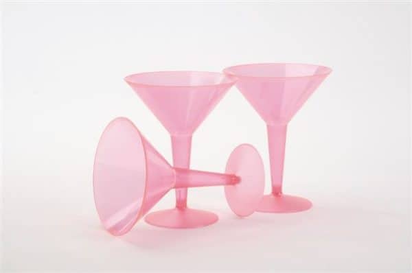 Pink Plastic Cocktail Glasses