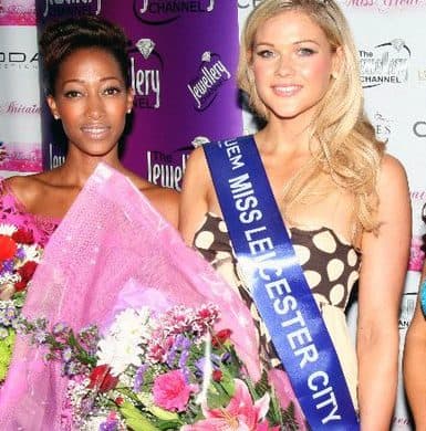 Miss Leicester City pageant winners wearing Party Sashes