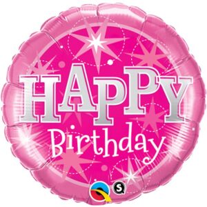 Happy Birthday Pink Sparkle Balloon