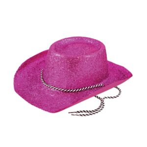 Pink Glittery Plastic Cowgirl Hat